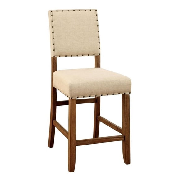 Bowery Hill 25" Counter Stool in Beige (Set of 2)