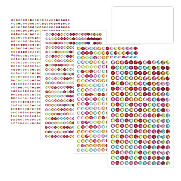 Uxcell 1792 Pcs Self Adhesive Face Gems, 3/4/5/6mm Rhinestone Stickers Stick on Jewel for Face Eye Body Nails Makeup DIY Crafts Gems, Multicolored