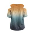 thumbnail image 5 of Guluxicc Women's Cold Shoulder Shirts Short Sleeve V Neck Graphic Tops for Summer Casual Outfits, 5 of 5