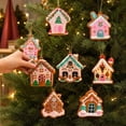 thumbnail image 5 of 8-Piece Christmas House Hanging Ornament Set, Cute Cabin Tree Decorations for Winter Holiday Family Decor., 5 of 6