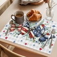thumbnail image 3 of Independence Day Placemats Set of 12, Vintage Butterfly Star Leaf Gray Plaid Non-Slip Place Mats Washable Table Mats for Kitchen Dining Table Decorations Indoor/Outdoor, 3 of 9