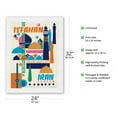 thumbnail image 2 of Isfahan Iran - Persia - Vintage Travel Poster by Houshang Kazemi c.1967 - Japanese Unryu Rice Paper Art Print 24 x 32 in, 2 of 4