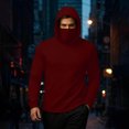 thumbnail image 2 of SnZhen Men's Hoodies With Face Mask Fall Winter Fashion Solid Color Long Sleeved Hooded Warm Pullover Sweatshirts Tops Wine XXXL, 2 of 5