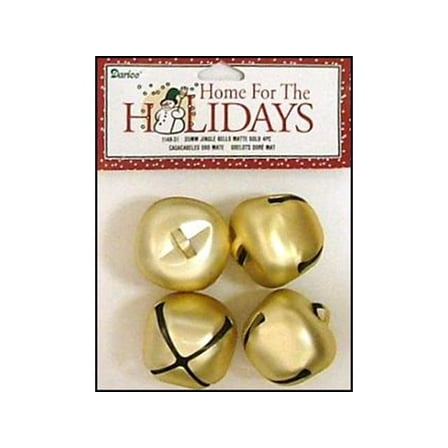 Darice Jingle Bells 35mm Matte Gold 4pc