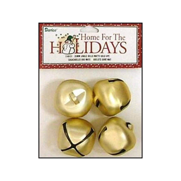Darice Jingle Bells 35mm Matte Gold 4pc