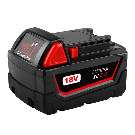 

DASNITE M18 18V 5000mAh Li-ion Black &Red Battery Replacement for Milwaukee M18 Battery 48-11-1850 48-11-1860 48-11-1840 48-11-1828 48-11-1820 48-11-1815