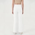 thumbnail image 4 of VV AVEORS Girls Flare Leggings School Uniform Pants For Teen Girls Bell Bottoms Ruffle Trim Bootcut Pant White 170, 4 of 6