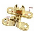 thumbnail image 3 of Qucyy Hidden Hinge, 1pc 180 Degree Invisible Hinge Zinc Alloy Gold Invisible Cross Door Hinge, 3 of 5