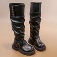 thumbnail image 5 of BXJX Girls Knee‑High Boots, Pull On Fashion Slip-Resistant Soft Sole Fall Winter Boots with Button Black Size 13 Little Kids, 5 of 10