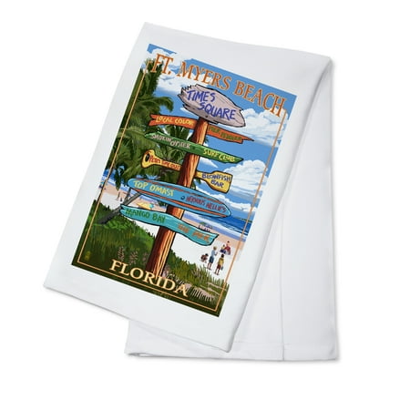 Craigslist Ft Myers Fl Furniture Ft. Myers Beach, Florida - Destination Signs - Lantern Press Poster (100% Cotton Kitchen Towel) ()