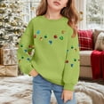thumbnail image 2 of BOBOGOJP Kids Girl Boy Christmas Sweatshirt Funny Christmas Lights Pullover Crewneck Xmas Holiday Shirt Tops Green for Size 6-7 Years, 2 of 4