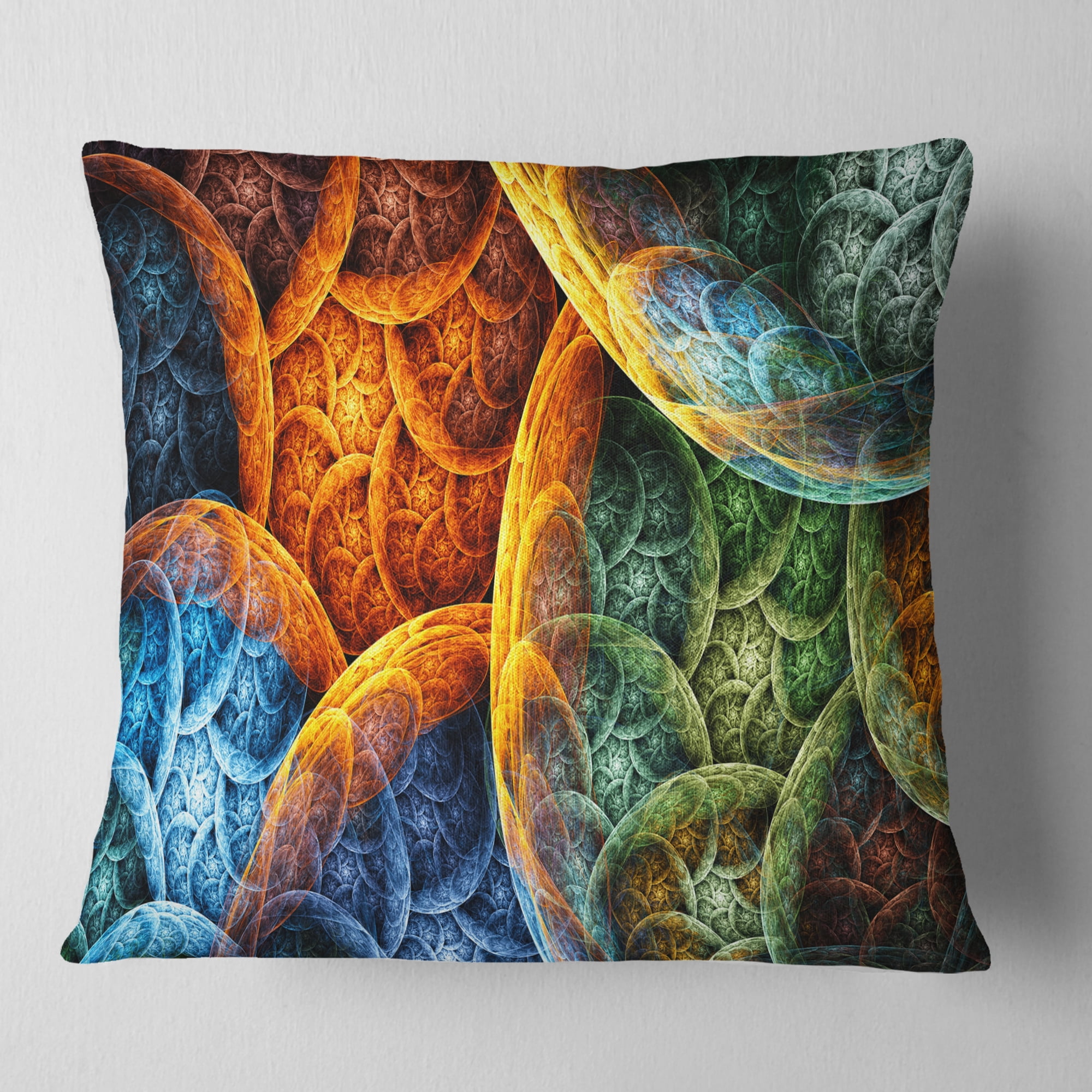 Designart Vibrant Colorful Clouds - Abstract Throw Pillow - 16x16