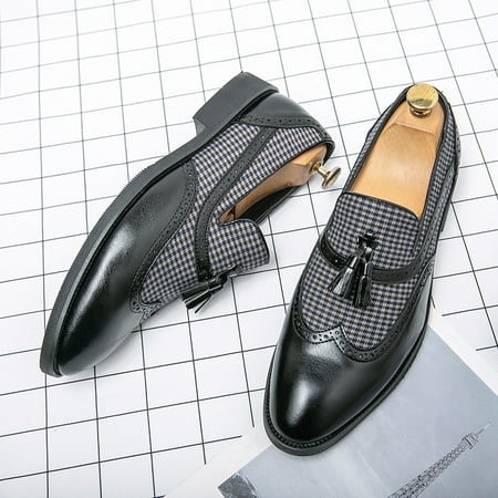 

Men‘s Wing-tip Brogue Oxford Shoes Pointed Toe Dress Shoes Tassel Loafers For Wedding Business Party