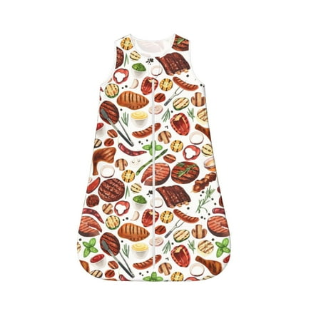 

Honeii Cooking Bbq Print Unisex Babies Sleepbag Wearable Blanket Baby Sleeveless Sleeping Bag-Small