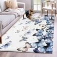 thumbnail image 3 of Area Rug for Living Room, Blue Butterflies Non-Slip Indoor Large Carpet for Bedroom/Dining Room, Elegant Pastoral Butterfly Washable Low-Profile Rectangle Floor Mat Runner Rugs - 2.7 x 5 Ft, 3 of 7