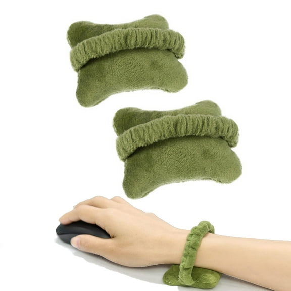 Dpisuuk 2PCS Wrist Support, Wrist Rest for Keyboard, Soft Wrist Pillow Band, Comfortable Hand Rest Wrist Support for Computer Laptop Office Work, Dark Green