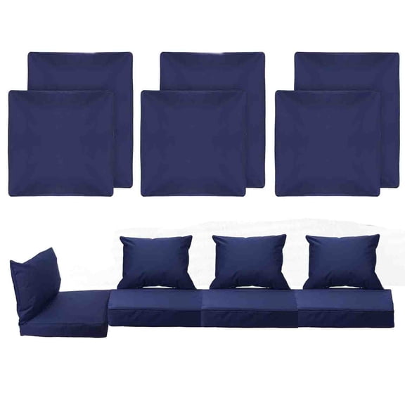 Patio Cushion Covers Replacement Water UV Resistant Outdoor Cushion Slipcovers with Zipper Chair Seat Covers for Outdoor, Dark Blue
