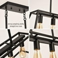 thumbnail image 3 of GZBtech Kitchen Island Linear Pendant Light 4 Lights Simple Black Linear Chandelier Hanging Light Fixture for Dining Room 53.15'' Height Adjustable, 3 of 6