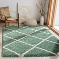 thumbnail image 2 of SAFAVIEH Hudson Amias Plush Geometric Shag Area Rug, Green/Ivory, 2' x 3', 2 of 8