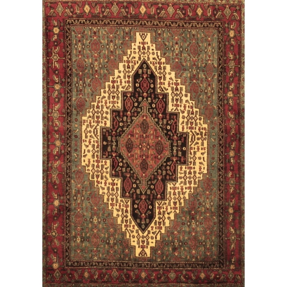 Ahgly Company Indoor Rectangle Persian Brown Traditional Area Rugs, 5' x 7'