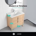 thumbnail image 3 of Fine Fixtures Leafside 30 Inch Bathroom Vanity with Sink in Sand Oak, 3 of 8