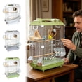 thumbnail image 1 of Outdor Large Wrought Bird Cage With Stand Detachable Rolling Flight Aviary For Finches, 1 of 6