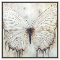 Neutral Beauty Chic Farmhouse Canvas Wall Art by Art Remedy, Silver Floater Frame, 30"x30"