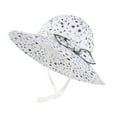 thumbnail image 2 of RTKFRFLM Girls Floral Sun Hat Wide Brim Bowknot Breathable Summer Beach Cap Light Green 1-2 Years, 2 of 4