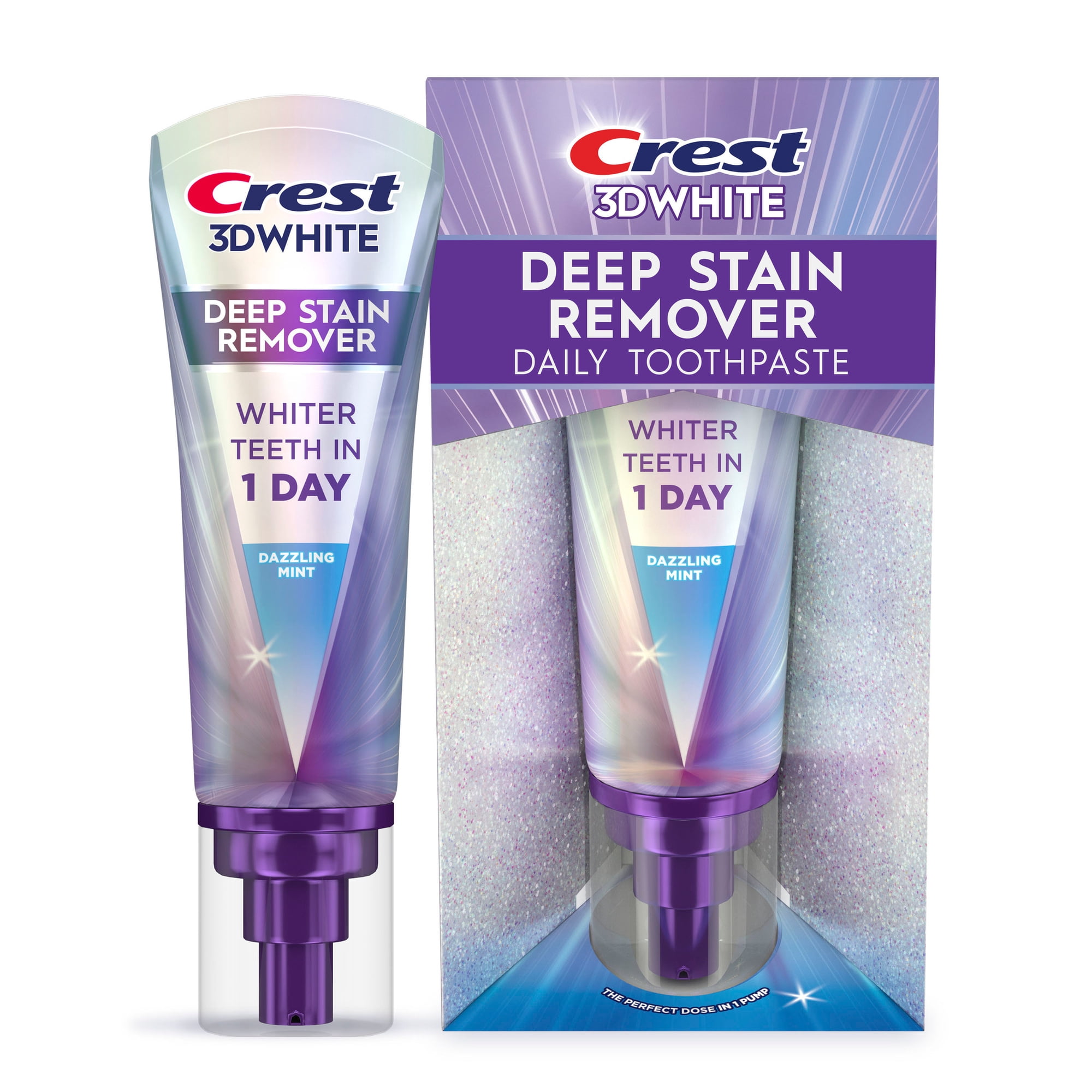 Crest Toothpaste, 3DWhite Brilliance Deep Stain Remover Dazzling Mint Toothpaste, 3.1oz