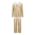 thumbnail image 4 of yievot Womens Pajama Sets Long Sleeve Shirt and Pants Soft Pajama Sets 2 Piece Sleepwear Loungewear, 4 of 5
