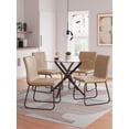 thumbnail image 6 of Signature Design by Ashley Pharwynn Round Glass Dining Table Only - Modern Black Metal Base - 42" Diameter, 6 of 7