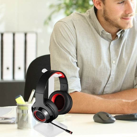 OFFIGAM White Headphone Stand for Desktop - Stable and Holder for Headset Display, Storage, and Organization