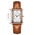 thumbnail image 3 of Resicozy Gold Watches for Women Men with Vintage Rectangular Case Casual Daily Watch with Leather Strap Brown, 3 of 3