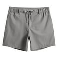 thumbnail image 4 of Men Casual Dresses Shorts Printed Elastic Waistband Drawstring Pocket Beach Pants Gray, 4 of 7
