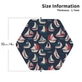 thumbnail image 2 of Yiaed Sailboat And Wave Print Leather Coasters for Drinks - Cup Coasters Coffee Table Kitchen Table Bar, Home & Office Gifts Handmade Drink Coasters-Hexagon, 2 of 6