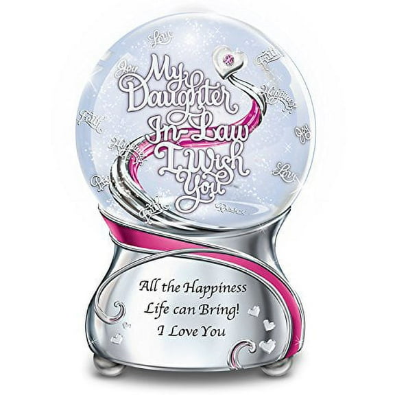 The Bradford Exchange Musical Glitter Globe for Daughter-in-Law with Swarovski Crystal and Poem Card 5.75-inches