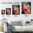 thumbnail image 3 of Orange Tabby Cat Lover Gift Pet Portrait Abstract Pink Blue Artwork Painting Extra Large XL Wall Art Poster Print, 3 of 5