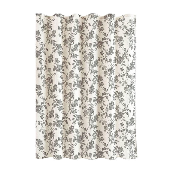 Vintage Botanical Shower Curtain, French Country Floral Toile Bathroom Decor, Waterproof Fabric, 35x41 inch(Black)