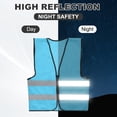 thumbnail image 4 of Uxcell High Visibility Reflective Mesh Safety Vest, Class 2 Work Vest Smooth Zipper Front for Construction Safety Sky Blue, 4 of 7