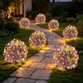 thumbnail image 3 of COM1950s Artificial Flowers with Lights, LED Lighted Eucalyptus Violet Ground Stake Decor, Glowing Faux Plants for Outdoor Garden Yard Patio Home Decoration, 3 of 7