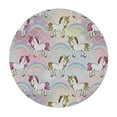 thumbnail image 4 of HAOXIT Rainbow Unicorn Elastic Edged Fitted Round Tablecloth , Waterproof Oil Proof Polyester Table Cloth Decorative Fabric Table Cover for Dining Table 38-42, 4 of 8