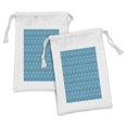 thumbnail image 1 of Blue Fabric Pouch Set of 2, Aqua Theme Drops in Hexagons Wave Pattern Geometrical Design Abstract Art, Drawstring Bag for Toiletries Masks and Favors, 9" x 6", Sea Blue Dark Seafoam, by Ambesonne, 1 of 2