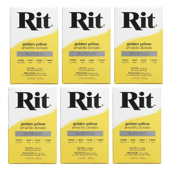 Rit All Purpose Powder Dye 1-1/8 oz Golden Yellow, 6 Pack