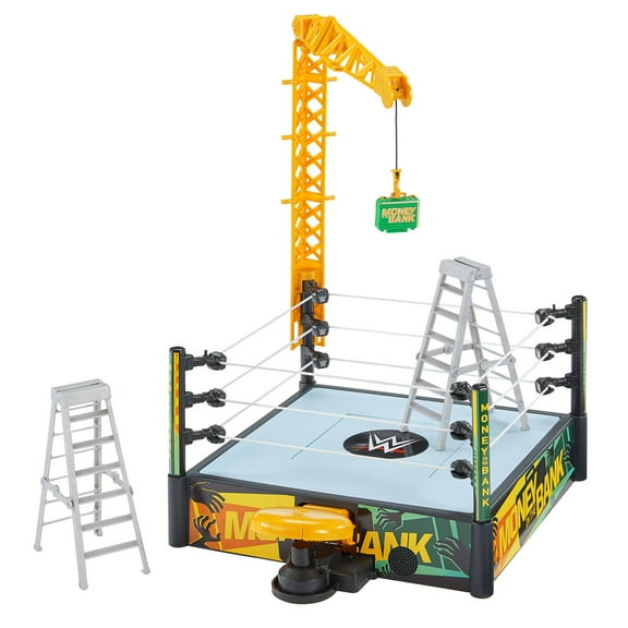 WWE Money In The Bank Cash-in Ring Playset with Accessories, 2 Play Modes, 40  Sounds & Phrases