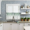 thumbnail image 6 of Kitchen Curtain Valance and Tiers Set Green Eucalyptus 3 Pc Window Treatment Watercolor Leaves 3 Pieces Rod Pocket Valance Set for Small Windows 54 in x 24 in, 6 of 6