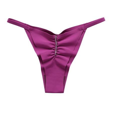 Yuhangmm Women s Panties Womens Pure Sexy Large Size Fold Ice Silk Breathable Sexy Thin Strap Low Waist Briefs Womens Underwear Packs Boy Shorts
