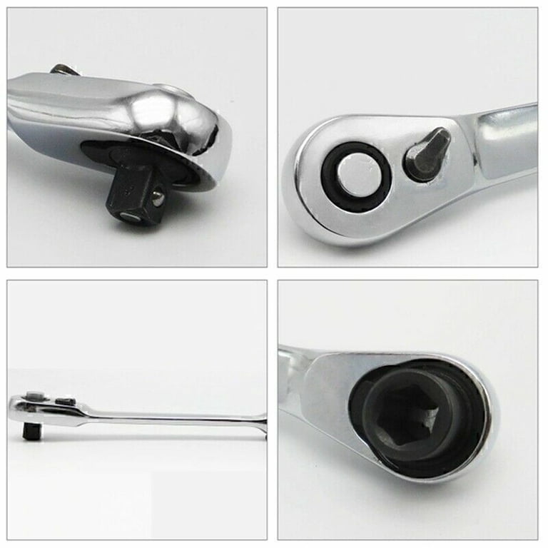 Mini Double Ended Quick Socket Ratchet Wrench - 1/4 Inch Reversible Screwdriver Bit Tool