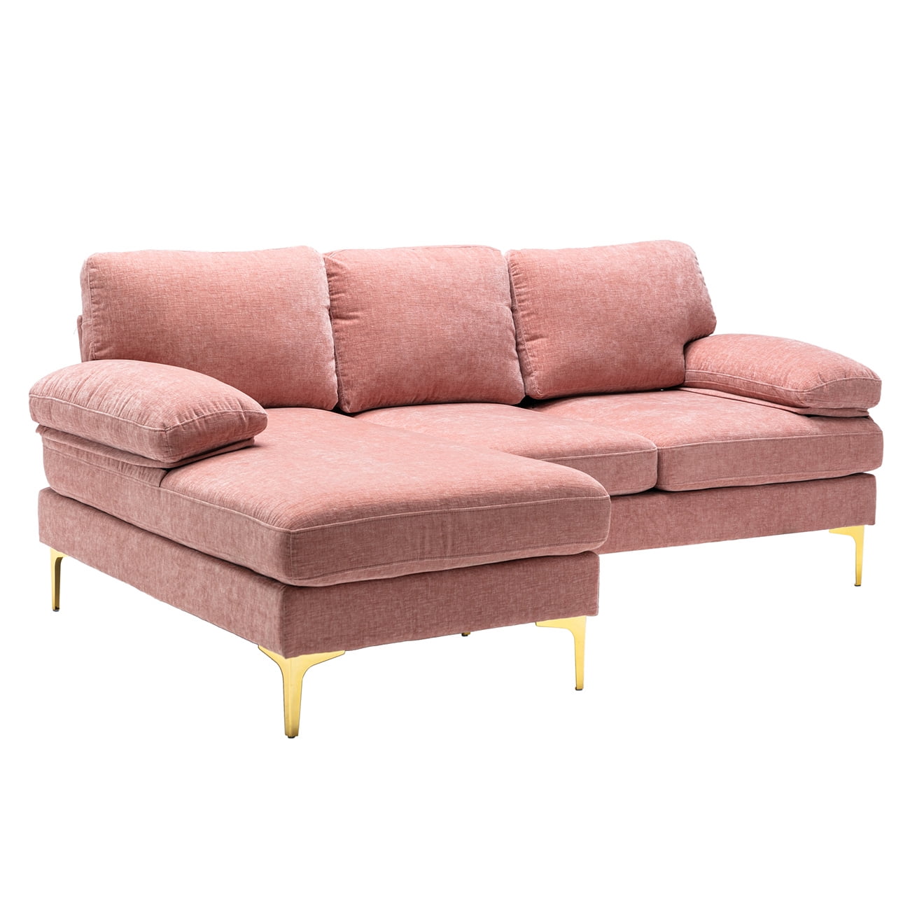 LShaped Sectional Sofa, Modern Tufted Upholstered Accent Sofa with Arm