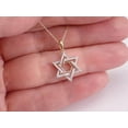 thumbnail image 4 of Sparkle Jewels White Cubic Zirconia Star of David Charm Pendant With Chain 14k Yellow Gold Over Silver, 4 of 4