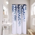 thumbnail image 4 of Black Stall Size Shower Curtain 36x72 inch Spring Eucalyptus Shower Stall Curtain for Bathroom Slub Texture Bath Curtains Floral Leaves Botanical Shower Curtain Set Natural Modern Bathroom Decor, 4 of 6